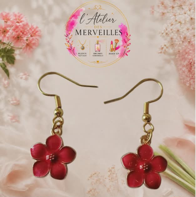 Flora boucles d'oreilles en acier fait main