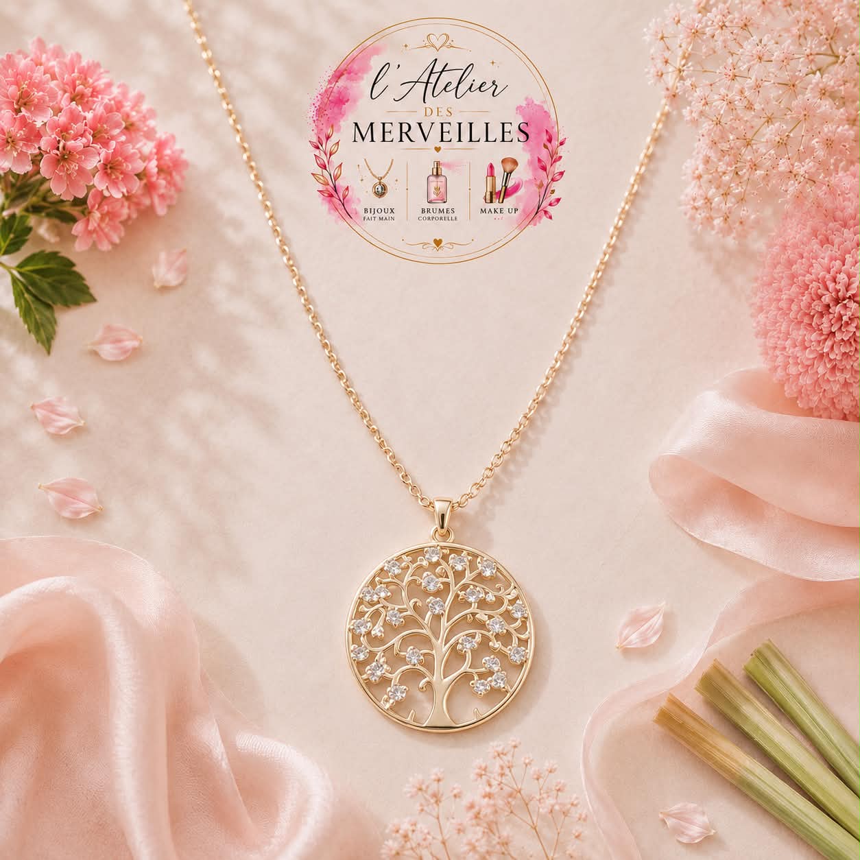 Collier arbre de vie en acier inoxydable