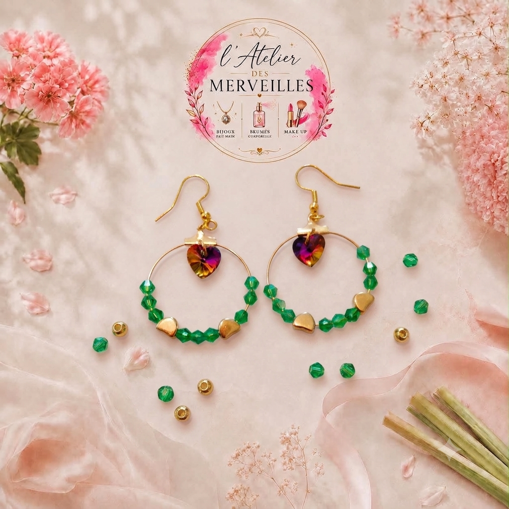 Boucles d'oreilles Eva acier fait main