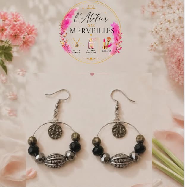 Katel boucle d'oreille acier inoxydable fait main