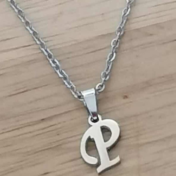 Collier alphabet acier inoxydable
