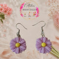 Violette boucles d'oreilles en acier fait main