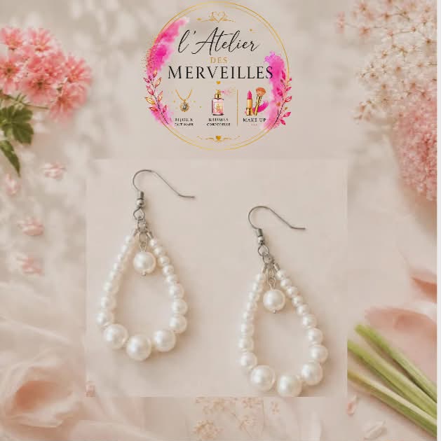 Boucles d'oreilles Angélique acier fait main