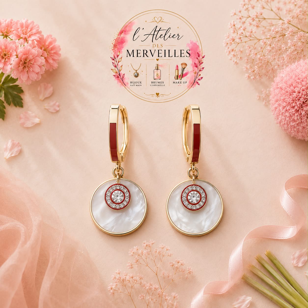 Boucles d'oreilles jasmine acier inoxydable