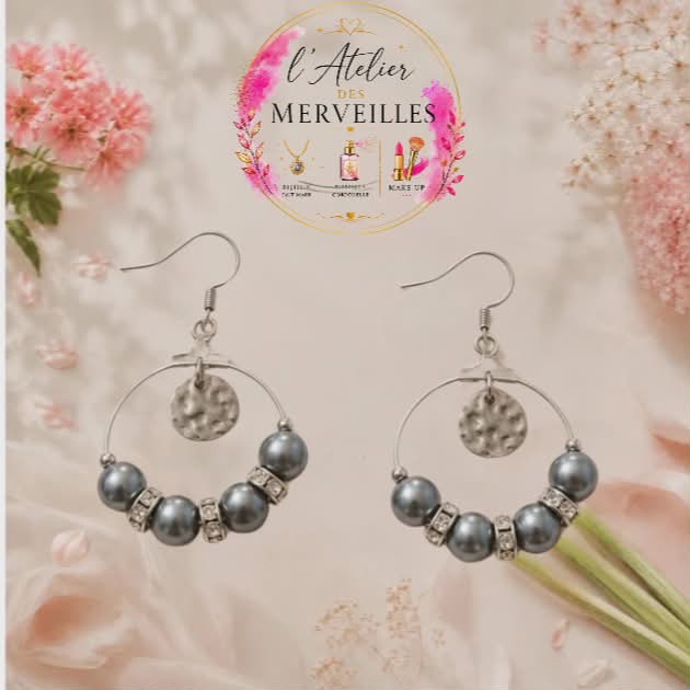 Boucles d'oreilles Cora acier fait main