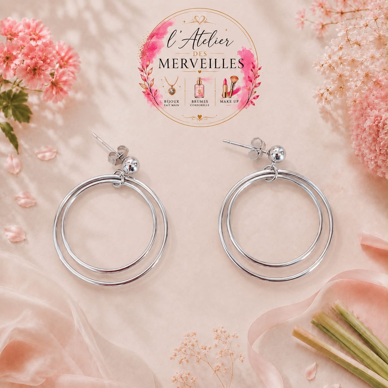 Boucles d'oreilles florine acier inoxydable