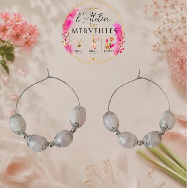 Boucles d'oreilles Olivia acier fait main