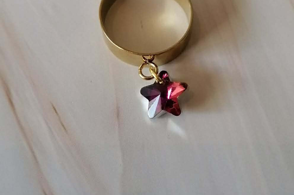 Bague Béatrice acier fait main