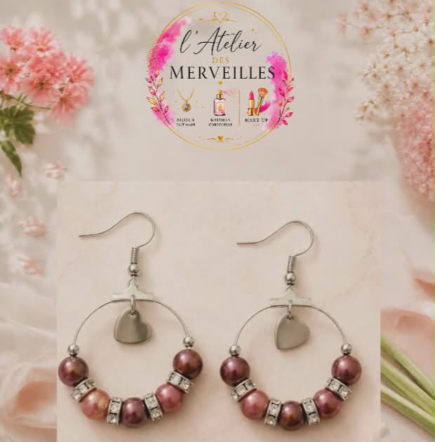 Boucles d'oreilles Capucine acier fait main