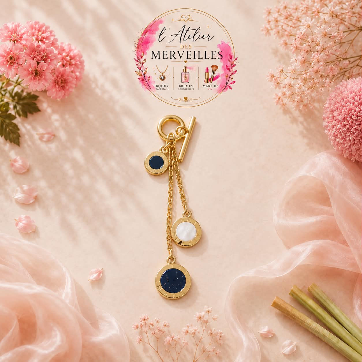 Collier poppy acier inoxydable