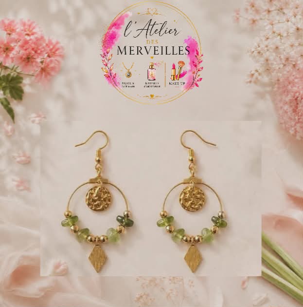 Boucles d'oreilles en acier Lucille fait main