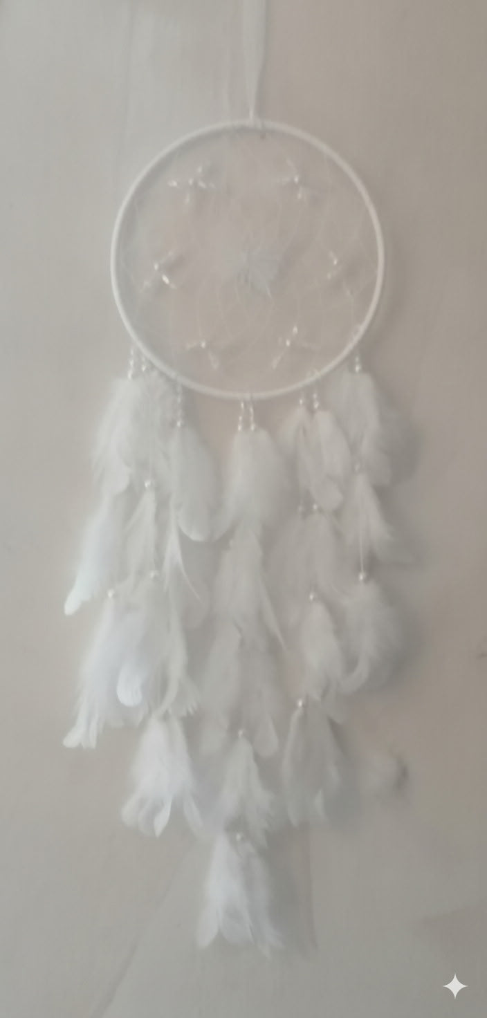 Attrape rêves blanc papillon