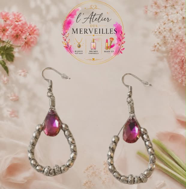 Boucles d'oreilles Pamela acier fait main
