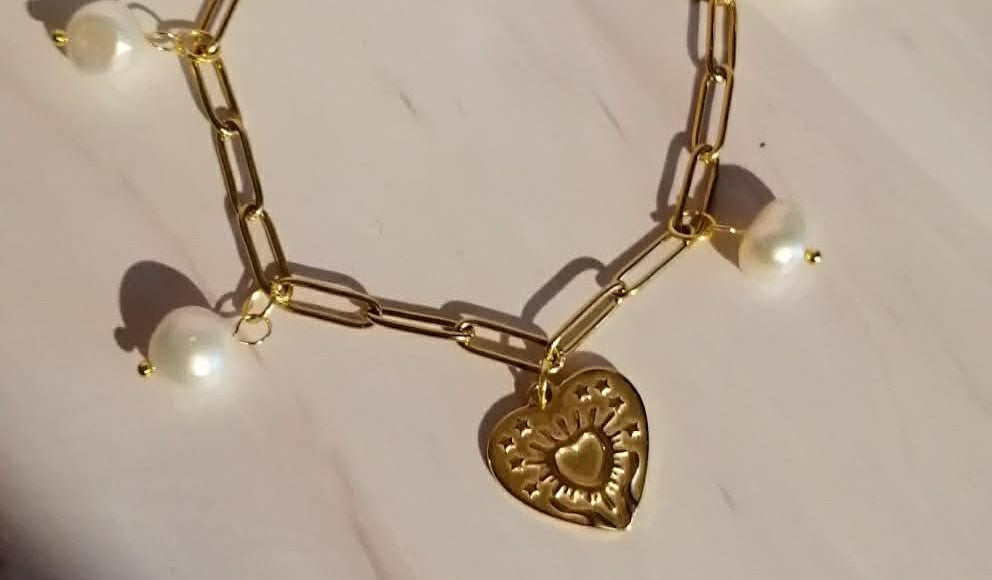 Bracelet rosa acier fait main