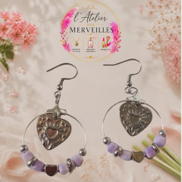 Noémie boucle d'oreille acier fait main