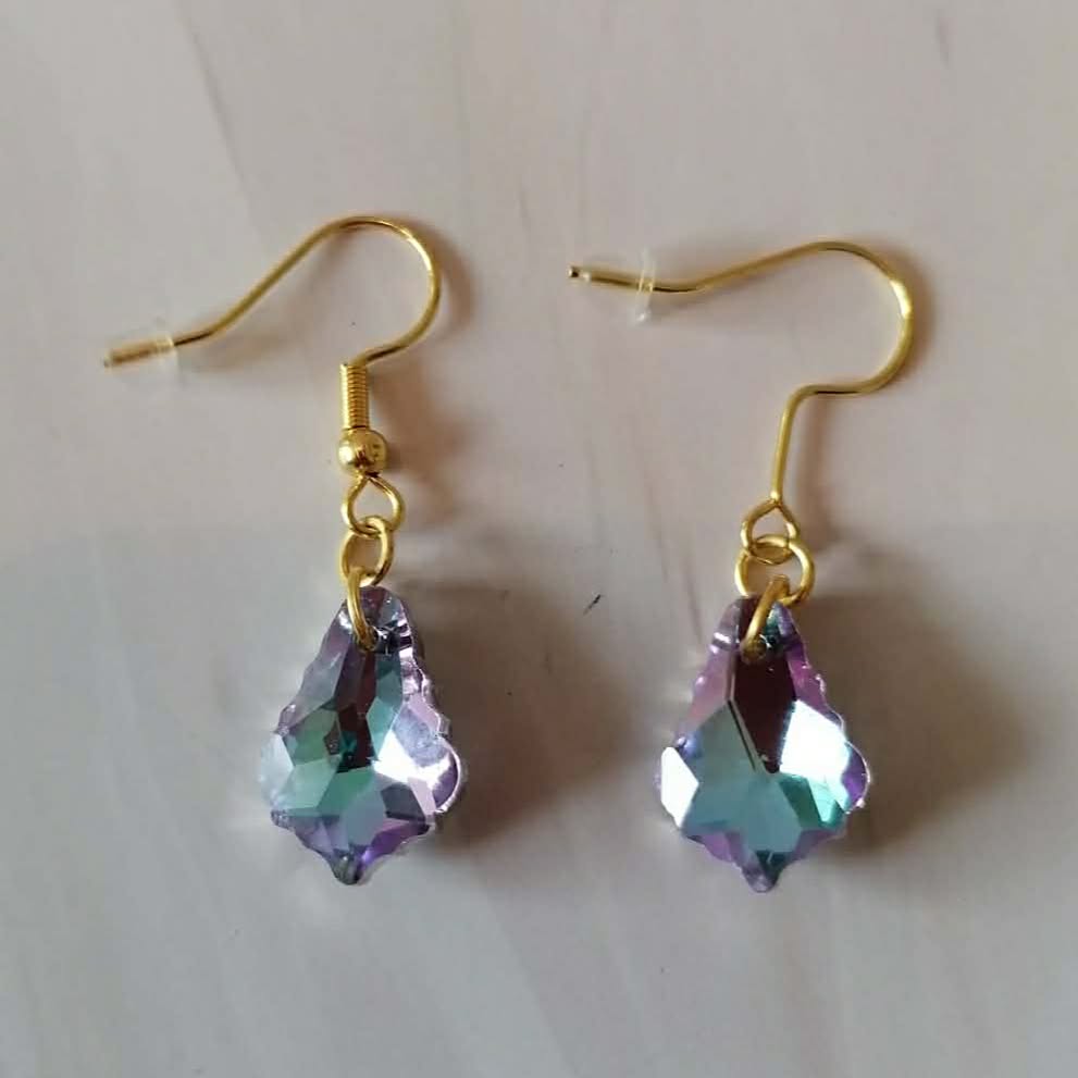 Boucles d'oreilles Ambre acier fait main