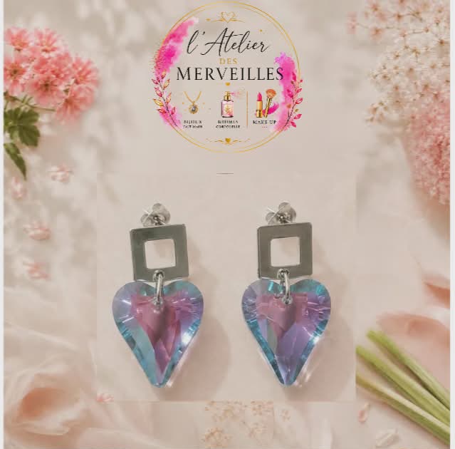 Boucles d'oreilles Angela acier fait main
