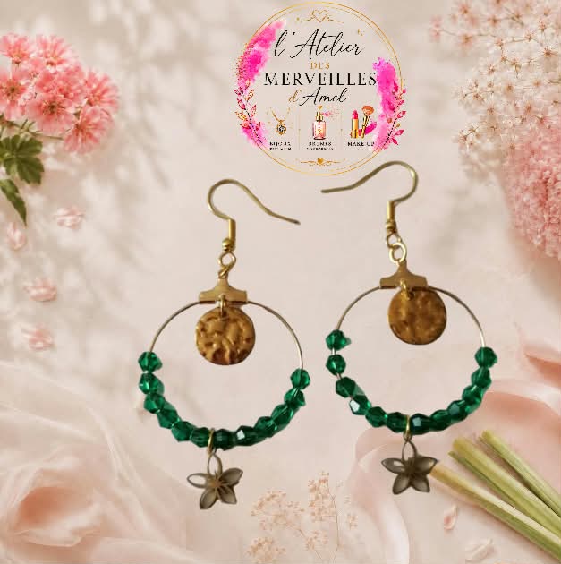 Boucles d'oreilles florette acier fait main