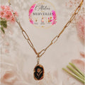 Collier fleur acier fait main