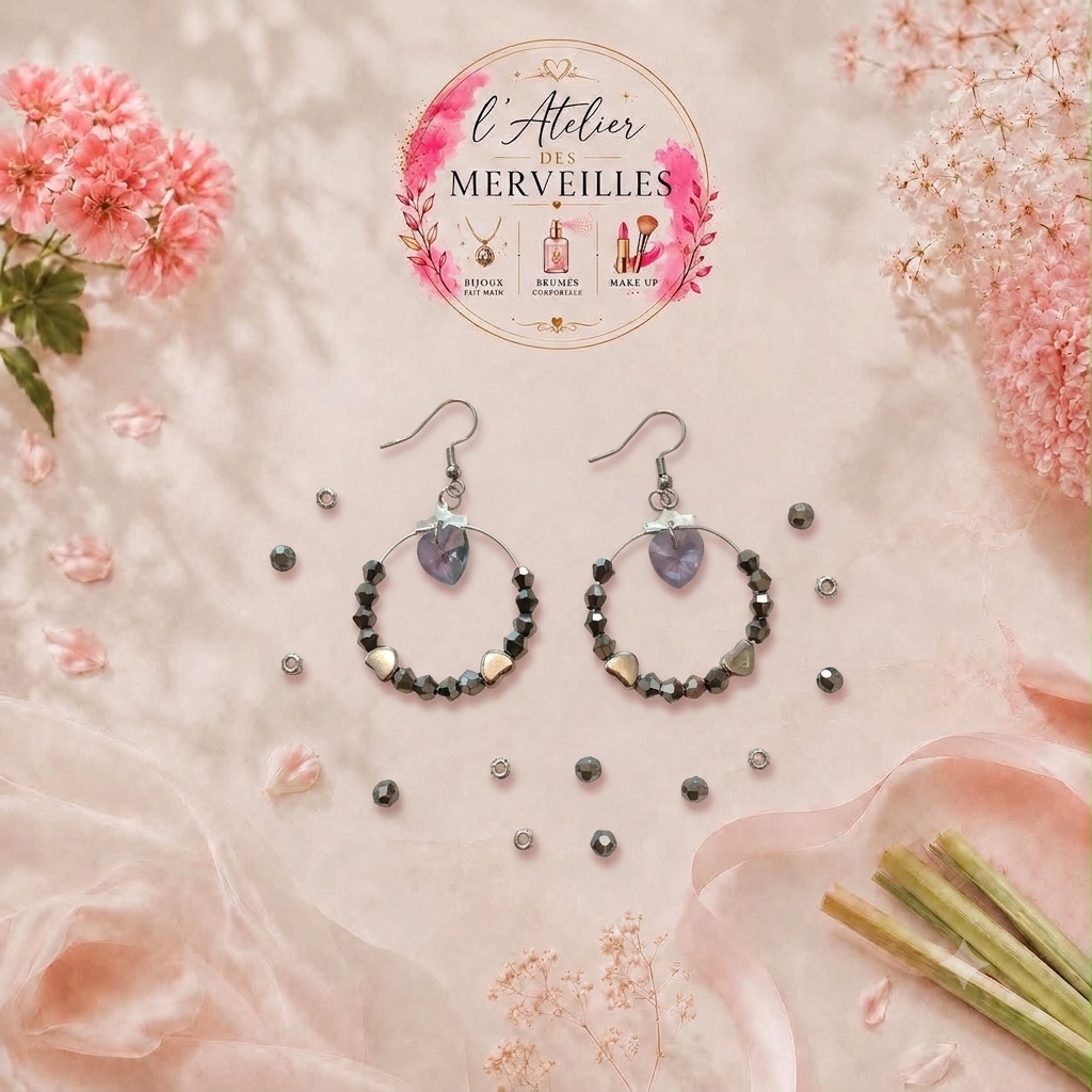 Boucles d'oreilles Anita acier fait main