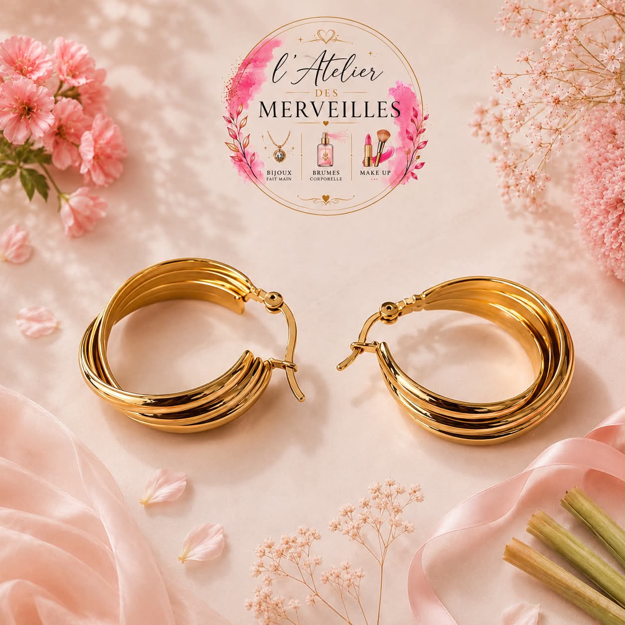 Boucles d'oreilles Marie acier inoxydable