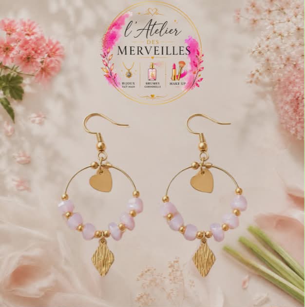 Boucles d'oreilles Angela fait main