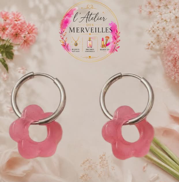 Boucles d'oreilles Cindy acier fait main