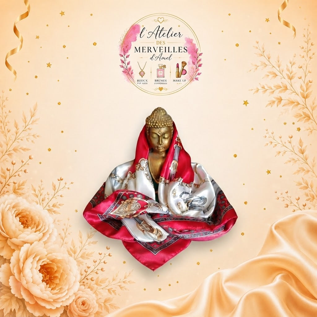 ✨ Foulard élégant 100 %polyester - 90 sur 90 cm 🤍