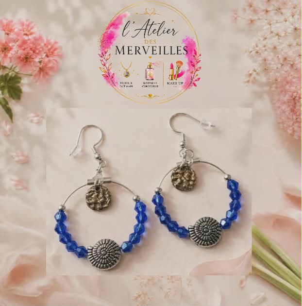 Béatrice boucle d'oreille acier fait main