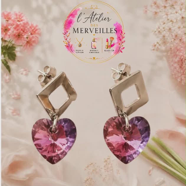 Boucles d'oreilles Victoria acier fait main