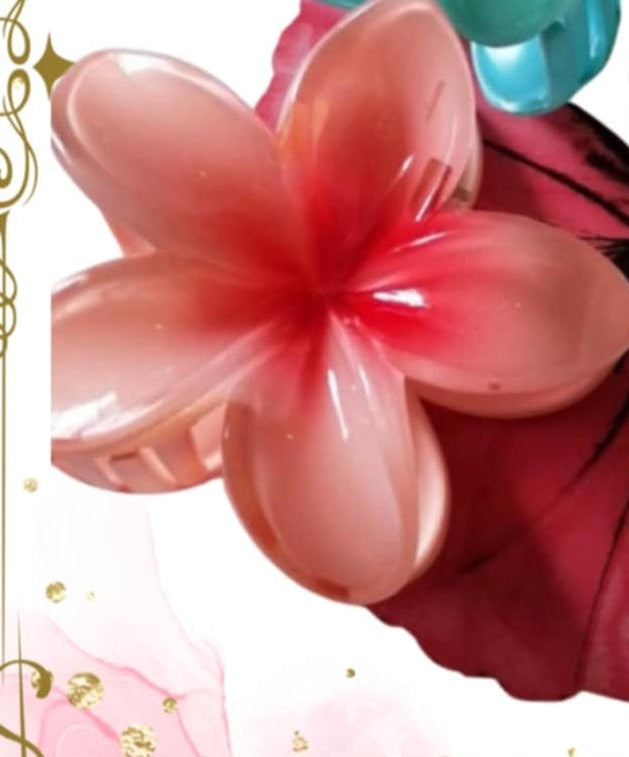 Pince à cheveux en fleurs rose élégance et douceur
