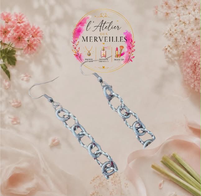 Boucles d'oreilles victoire acier fait main