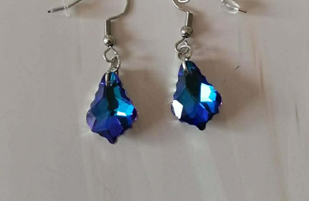 Boucles d'oreilles Ambre acier fait main