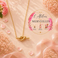 Collier ambre acier inoxydable