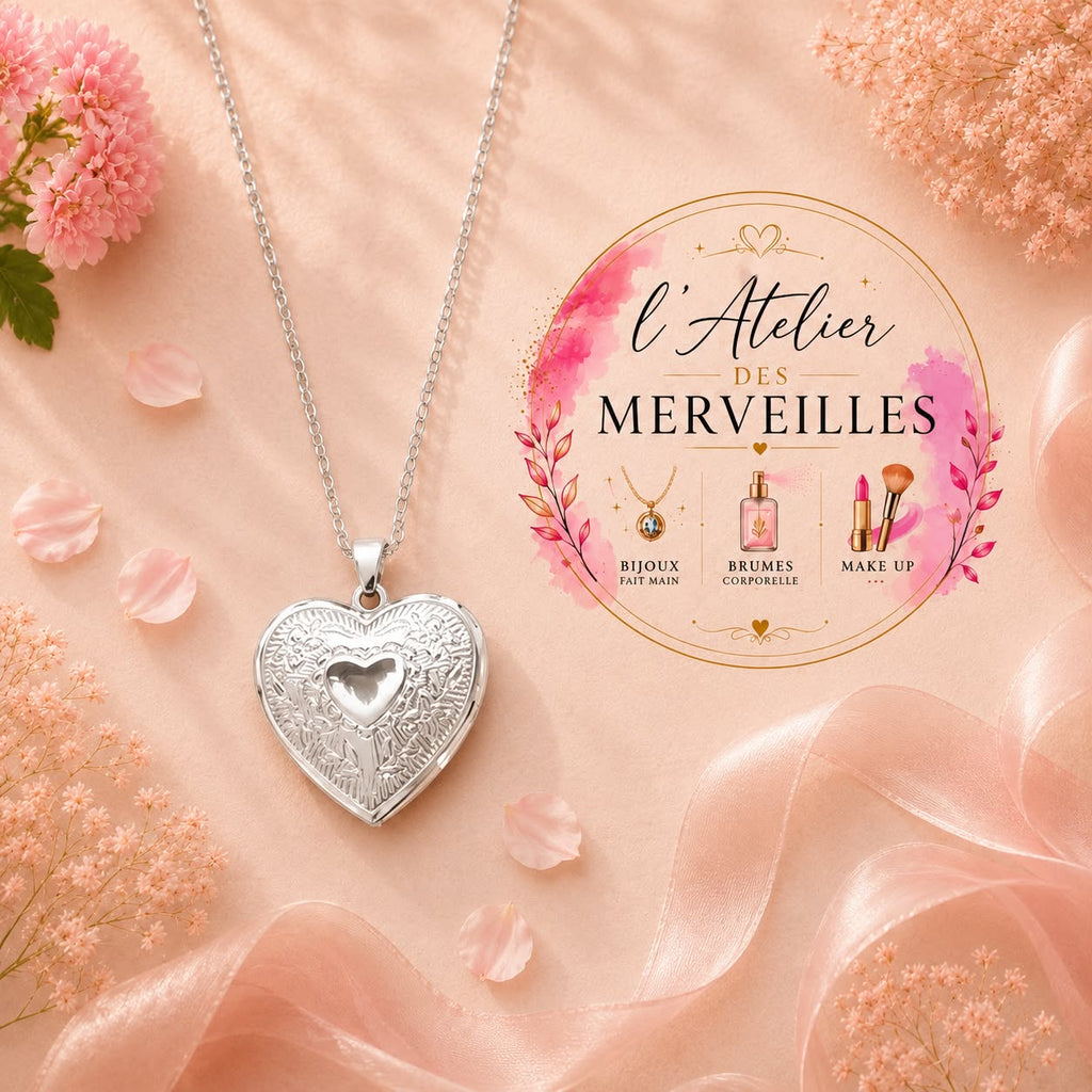 Collier cœur acier inoxydable